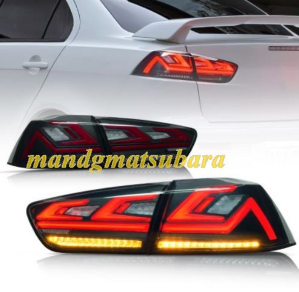 Rakuten - 人気 新品 三菱 EVO-X 2007-2018 スモーク LED テールランプ テールライト LED おすすめ 車 パーツ 交換 外装 2点セット 2色選択