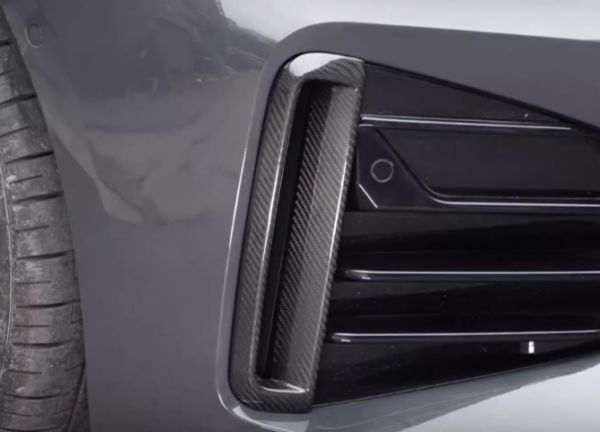 Rakuten - BMW 4シリーズ i4 2022-2023 フロントバンパーフォグランプカバーストリップトリム カーボン2p