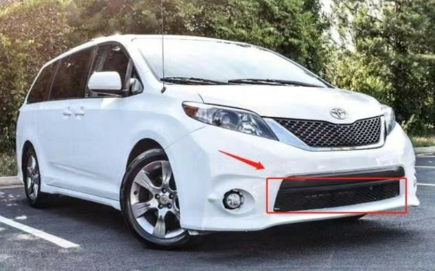 Rakuten - トヨタ　シエナ　　XL30　前期　2010－2014年　フロント インナー 外装カスタム フロント バンパー ロアグリル ブラック