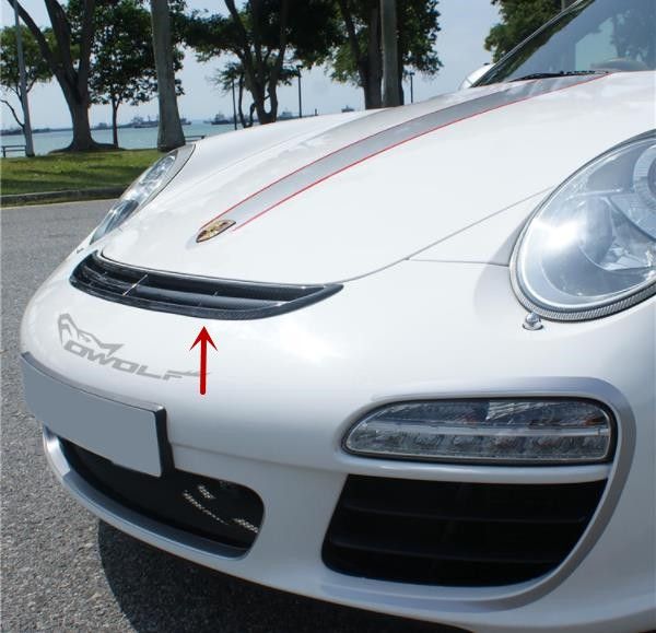 ポルシェ 911 997 GT3 高品質　カーボン　フロント　ボンネット エアベント ダクト エアフロー インテーク カバー パネル　1P