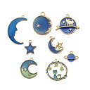 【30%OFF セール】 チャーム アクセサリー パーツ ムーン スター 24個 DIY ハンドメイド 猫 星 月 セット 手芸用品 ピアス イヤリング キーホ...