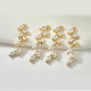 【50%OFF 半額 セール】 メタル パーツ アクセサリー ゴールド ジルコン リーフ 2個 DIY ハンドメイド 問屋 安い [A-00534/A01991...