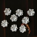 【30%OFF セール】 デコパーツ カボション アクセサリー パーツ シルバー ホワイト フラワー 4個 DIY ハンドメイド 問屋 安い [A-00272/...