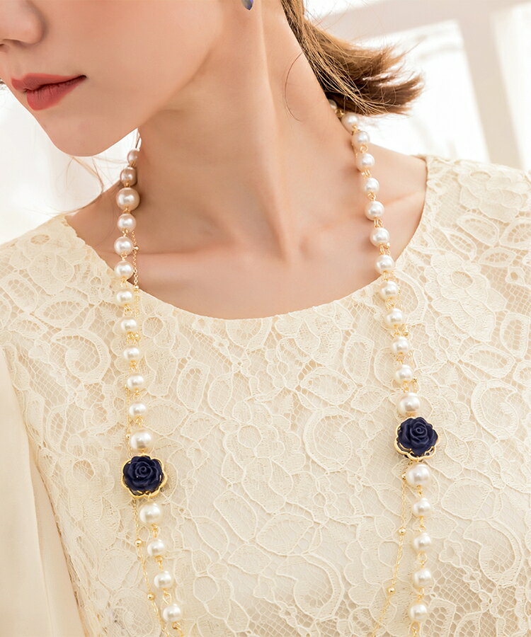 パールネックレス ネックレス レディース ロング フェイクパール パール ゴールド ...