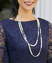 パールネックレス ネックレス レディース ロング ビーズ フェイクパール パール 2連 2重 パーティー 結婚式 大人 アクセサリー お呼ばれ 披露宴 デート ...