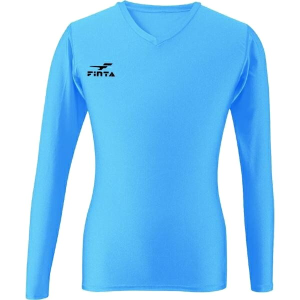 ＜受注生産品 納期約4週間 1着からOK＞　フィンタ（FINTA）　FT5152　2200　サックス　サッカー　ジュニア Vネック長袖 インナーシャツ　20SS