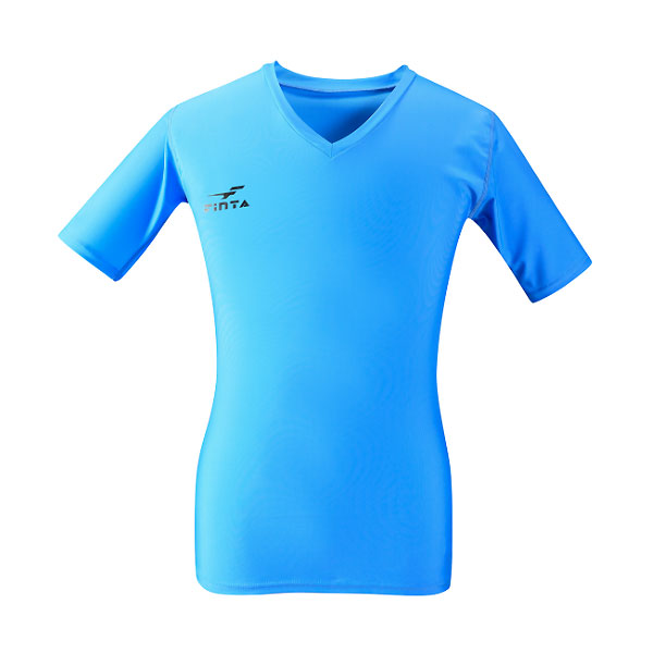 <受注生産品 納期約4週間 1着からOK> フィンタ(FINTA) FT5142 2200 サックス サッカー ストレッチ 半袖インナーシャツ 20SS