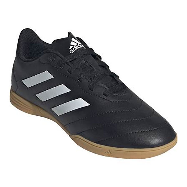 メーカー adidas（アディダス） カテゴリー フットサル 分類 シューズ 商品名 adidas（アディダス）　HP6450　フットサル　シューズ　ジュニア インドア用　KIDS ゴレット 8 IN 24Q2 品番 ADJ-HP6450 カラー・仕様・サイズ カラー：HP6450（コアブラック×フットウェアホワイト×コアブラック） アッパー：合成皮革 アウトソール：ゴム底 対応グラウンド：インドア（室内）コート 対象：ジュニア 商品説明 ソフトな合成アッパーと、正確なボールコントロールをサポートするつま先周りの緻密なステッチが特徴のインドアシューズ。インドアコートをしっかりグリップするラバーアウトソールが、スムーズな方向転換をサポート。 　 　 　 　 　 　 　 ※この商品のカラーは、 HP6450（コアブラック×フットウェアホワイト×コアブラック） となります。