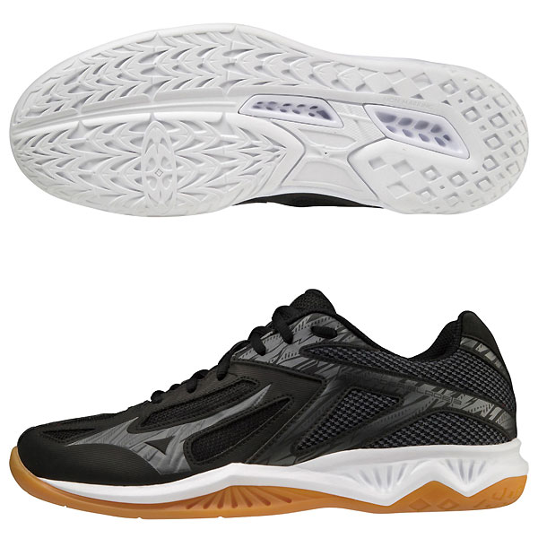 メーカー ミズノ（MIZUNO） カテゴリー バレーボール 分類 シューズ 商品名 ミズノ（MIZUNO）　V1GA217006　バレーボール　シューズ　THUNDER BLADE 3　サンダーブレード 3　22SS 品番 MZ-V1GA217006 カラー・仕様・サイズ カラー：06（ブラック×グレー） 素材甲材：合成繊維/人工皮革底材：合成底 重量：約310G（27.0cm片方） インソール：取り外し可 シューズ幅：2.5E相当の方向け 生産国：ベトナム製 商品説明 バレーを始めるならまずコレ。フィッティングとクッション性に優れたエントリーモデル。 　 　 　 　 　 　 　 　 ※この商品のカラーは、 06（ブラック×グレー） となります。