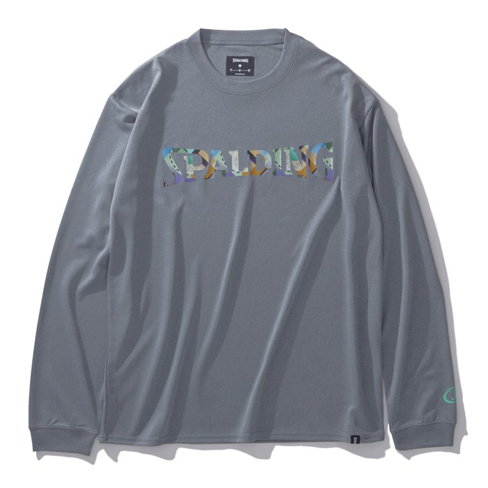<ネコポス発送 送料無料> SPALDING(スポルディング) SMT24107 1800 バスケットボール ロングスリーブTシャツ ジオメトリック ロゴ 24FW
