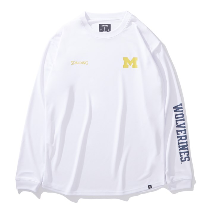 <ネコポス発送 送料無料> SPALDING(スポルディング) SMT24124M 2000 バスケットボール ロングスリーブTシャツ ミシガン M ロゴ ロウンドヘム 24FW