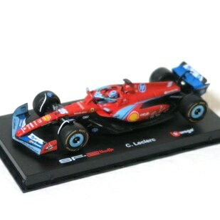 FERRARI - burago（ブラゴ） 1/43 フェラーリ SF-24 マイアミGP 2024 No.16 C.ルクレール ドライバー付 クリアケース