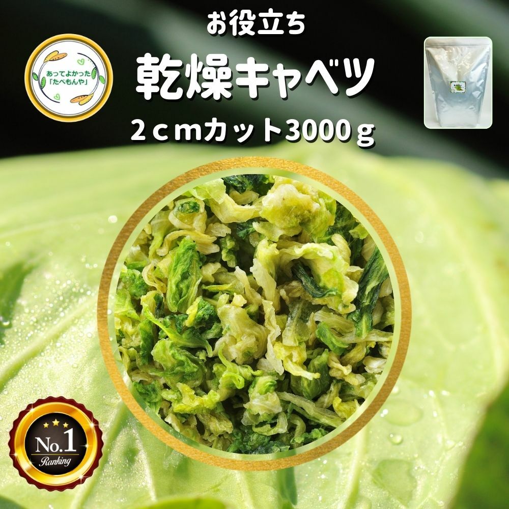 ＼先着限定クーポン配布！／ 乾燥野菜 乾燥きゃべつ Mサイズ品 2cmカット 3kg 契約栽培 エアードライ製法 送料無料 …