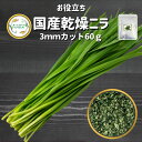 ＼先着限定クーポン配布！／ 国産乾燥野菜 乾燥 ニラ 3mmカット 60g 契約栽培 乾燥 やさい ドライベジタブルmix エアードライ製法 フリーズドライ もつ鍋 チヂミ ラーメン具 野菜 保存 非常食 乾燥 野菜 国産 添加物 無添加 味噌汁 にらレバ 壺ニラ にら醤油 乾燥 にら * 生のニラ約550g分の 乾燥野菜 ！ ラーメンや焼きそば やスープなどちょい足しにもオススメ♪ 長期保存可能 常備菜や保存食にも◎ 時短料理 簡単便利 乾燥 野菜 フリーズドライ 徹底管理された契約農場にて栽培し、収穫後すぐの新鮮な状態で旨味をぎゅっと濃縮した国産乾燥ニラです。国際標準に準拠した工場で製造しているため、安心してお召し上がり頂けます。当ドライベジタブルシリーズは大手企業様をはじめ年間約7万kgを納品している実績ある乾燥野菜です。ニラで有名な栄養成分が乾燥ニラ100g中にはカリウム：生ニラ 510mg　→乾燥ニラ 830mgビタミンA（β-カロテン）：生ニラ 3500μg →乾燥ニラ16000μgビタミンE（α-トコフェロール）：生ニラ 2.5mg　→乾燥ニラ12.2mgも入っています！栄養不足の方にもバッチリ♪●原材料名：にら（国産：宮崎県産）●原料原産地：日本（宮崎県）、乾燥地：日本（鹿児島県）●計量・袋詰め：日本（福岡県）●残賞味期限6ヶ月以上●内容量：60g当社の乾燥野菜ニラは残留農薬検、菌、水分、検査機関にて検査を実施しております。食品衛生法に準ずる基準に合格していることを確認しており安心して頂けます。食品添加物の使用はありませんので、安心して食べて頂けます。有機肥料メーカーのグループ会社「南国興産」が運営する直営農場のニラを使用しており、安心安全な国産ニラです。健全な「土づくり」によりしっかり根がはり、ストレスのない作物生育をサポートすることで、安定した品質と収穫量を確保しています。当国産乾燥野菜のニラはカット済みなので、インスタントみそ汁・カップラーメン・カップ焼きそば等へのちょい足しもGOOD♪当社乾燥野菜のニラは自然のものですので中には細かいサイズ、枯れたニラ等一部も入っています。保存に便利なチャック袋入です。【こんな物を探している方にご利用されてます】味噌汁 スープ ラーメン アウトドア 防災グッズ カット野菜 野菜スープ 野菜生活 かんそう野菜カップ麺 キャンプ 災害用 簡単調理 ビーガン ヴィーガン ベジタリアン 菜食一人暮らし 単身赴任 高齢者 子供 防災 備蓄 非常食 保存食 常備野菜 ドラベジmix かんそうやさい もつ鍋 ニラレバ添加物 無添加 業務用 にもよく使われてます。 12