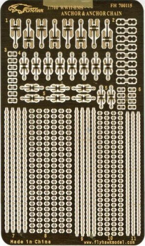 フライホークモデル 1/700 WWII 英海軍艦艇用アンカー&アンカーチェーン