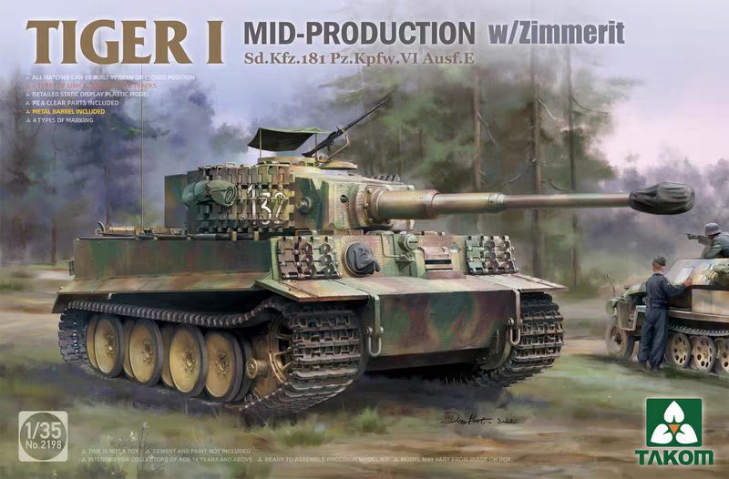 タコム 1/35 ドイツ Sd.Kfz.181 Pz.Kpfw.VI タイガー1 中期型・ツィンメリットコーティング プラモデル