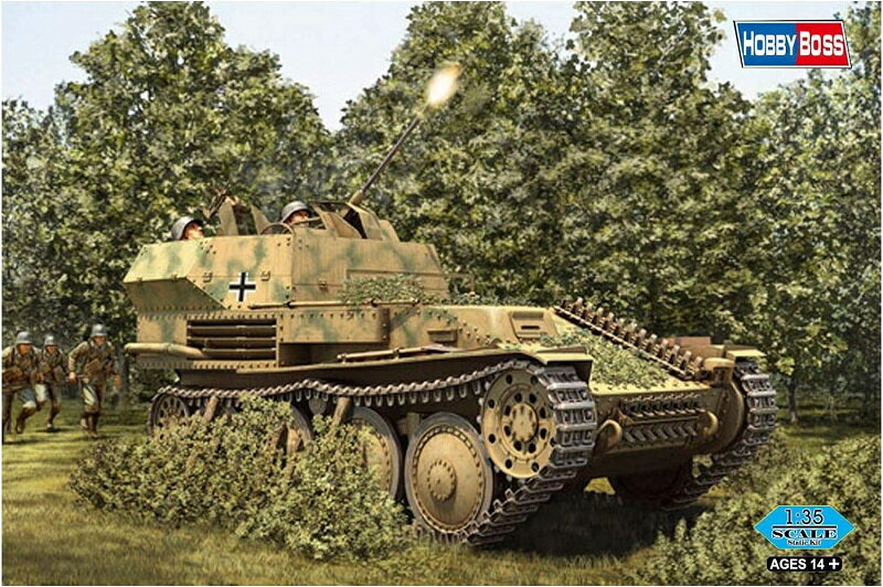 商品説明 発売日 2016 年2 月 ブランド ホビーボス 製品仕様 組み立て塗装が必要なプラモデル。別途、接着剤や工具、塗料等が必要。 1/35 スケール未塗装組み立てキット 詳細 ホビーボス「1/35 ドイツ 2cm 38 (t) 対空戦車」のプラモデルです。 第2次大戦中ドイツ軍で運用された対空戦車です。38(t)戦車の車体に単装型の2cmFlak38 を搭載した車両で、1943年11月から1944年2月までにおよそ140両が生産され、西部戦線の部隊に配備され、活躍しました。全長14.1cm、全幅6.1cm、2cm対空砲を特に精密に再現、インテリアも精密再現、連結組立式キャタピラ、エッチングパーツ付き。 ※商品の画像は試作品、実機・実車、イメージなどを内容の補助的説明として、掲載いたしておりますので実際の商品と異なる場合が御座います。 注意事項 ・当店でご購入された商品は、原則として、「個人輸入」としての取り扱いになり、すべて 中国の江蘇省からお客様のもとへ直送されます。 ・ご注文後、2-3 営業日以内に配送手続きをいたします。 配送作業完了後、1-2 週間程度 でのお届けとなります。 ・個人輸入される商品は、すべてご注文者自身の「個人使用・個人消費」が前提となります ので、 ご注文された商品を第三者へ譲渡・転売することは法律で禁止されております。 ・関税・消費税が課税される場合があります。詳細はこちらご確認下さい。 ＊色がある場合、モニターの発色の具合によって実際のものと色が異なる場合がある