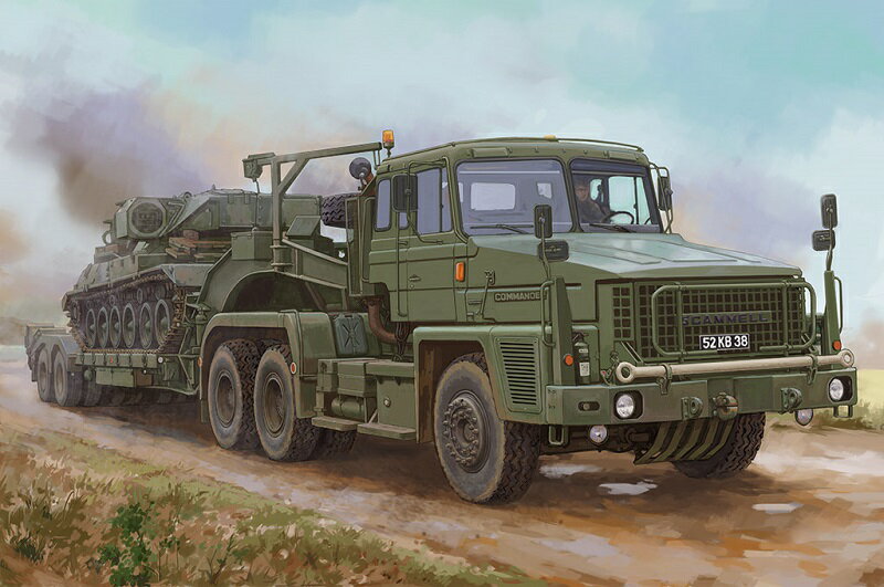 ホビーボス 1/35 アメリカ スキャメル コマンダー 戦車運搬車 w/62t クレーン フルハーフ セミトレーラー プラモデル