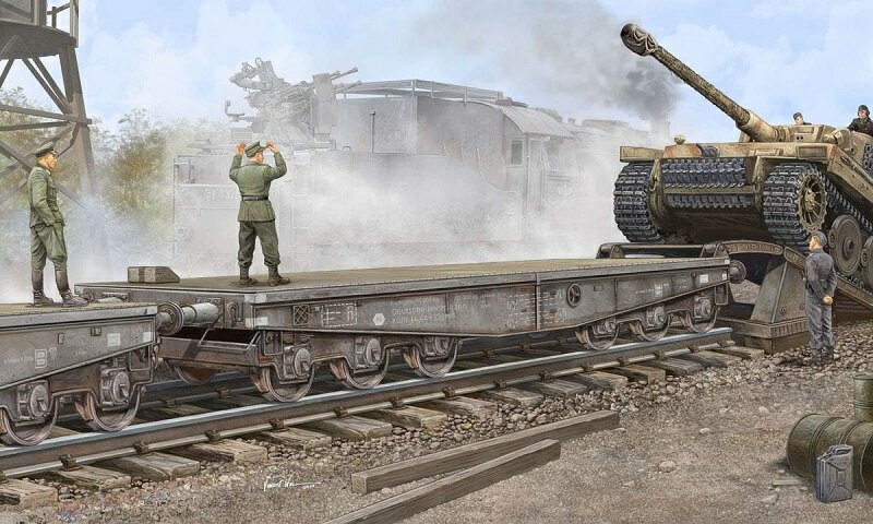 トランペッター 1/35 ドイツ軍用大型平台貨車 「シムス80」 プラモデル