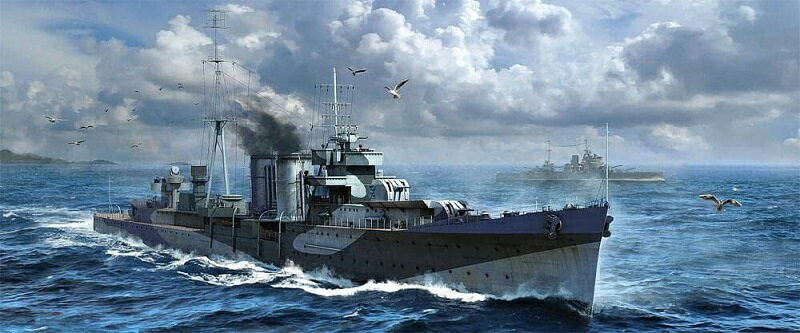 トランペッター 1/350 イギリス海軍 軽巡洋艦 HMS コロンボ プラモデル