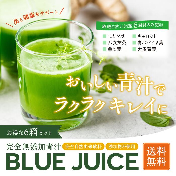 【まとめ買いがお得】賞味期限2025年6月 完全無添加 モリンガ使用 青汁「BLUE JUICE」(3g×20包) 6箱