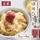 【5日限定当店ポイント最大+20倍】ホクレン 北海道産 玄米 ゆめぴりか 3kg 令和6年産 × 4袋