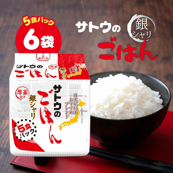 サトウ食品 サトウのごはん 銀シャリ 200g 5食 ×6袋