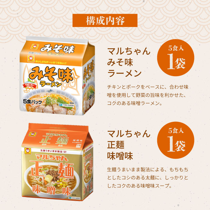 味噌ラーメン 食べ比べセット 4種 4袋（各5食パック） マルちゃん 正麺 屋台十八番 味噌味 みそ ラーメン 袋麺 インスタントラーメン 詰め合わせ アソート a042292-10007434 STAMPEDE サンプル画像2