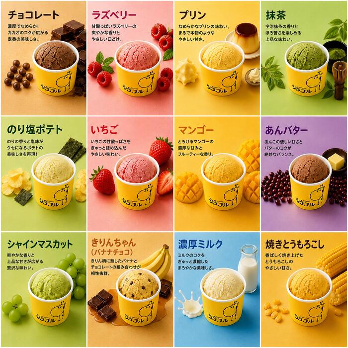 STAMPEDEのお中元 ギフト ジェラート アイス 選べる12個セット 12種類から選べる 120ml ジェラッフル 北海道 札幌 手作り アイスクリーム スイーツ ギフト専用箱対応 保冷剤入り 熨斗対応 無料ギフトカード付属 御中元 誕生日 出産 内祝い お返し 暑中見舞い お礼 贈り物 退職祝｜アングル2