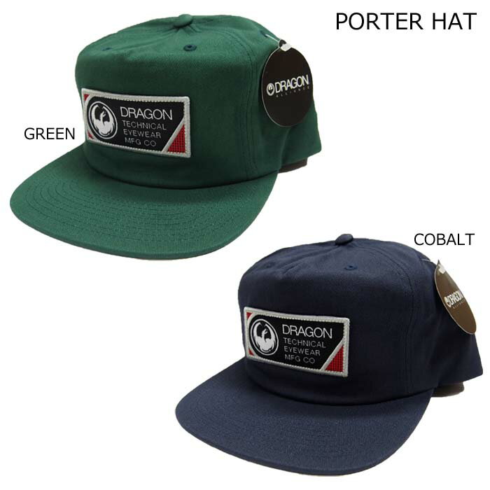 ドラゴン キャップ ゴーグルブランド 17-18 DRAGON PORTER HAT スナップバックキャップ スノボー 正規品