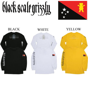 グリズリー ブラックスケール コラボ GRIZZLY BLACK SCALE ロンティー BLVCK GRIZZLY FLAG LONG SLEEV TEE SHIRT ロンTEE スケートボード アパレル スケボー ストリート系 ファッション