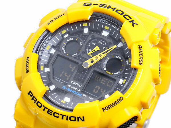 カシオ CASIO Gショック G-SHOCK アナデジ メンズ 腕時計 GA-100A-9A メンズ イエロー