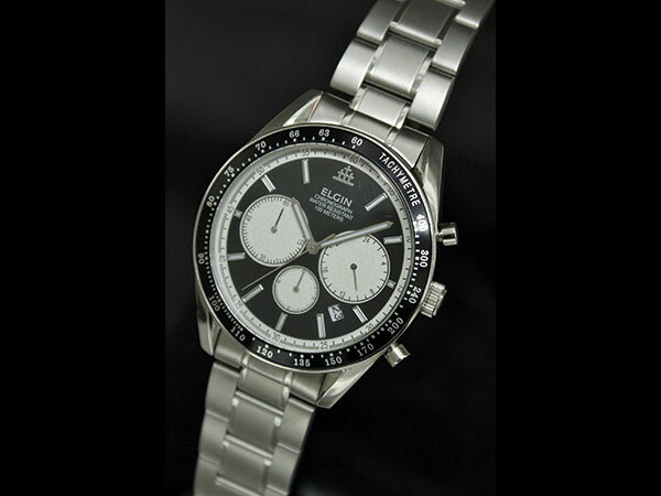 【国内正規品】エルジン ELGIN 腕時計 クロノグラフ メンズ FK1401S-B 100m防水 ブラック
