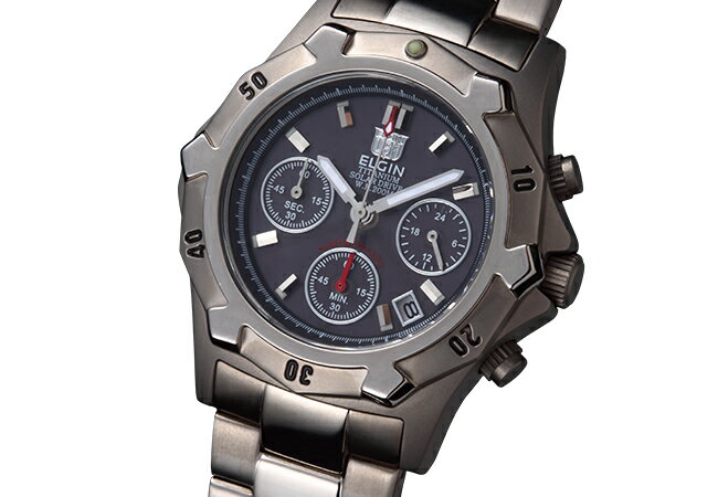 エルジン 腕時計（メンズ） 【国内正規品】エルジン ELGIN 腕時計 チタンソーラー ダイバーズ メンズ FK1425TI-B