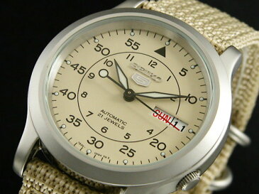 SEIKO 5 セイコー5 逆輸入 自動巻き メンズ 腕時計 SNK803K2 ベージュ ナイロンベルト
