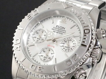 エルジン ELGIN ダイバーズ 腕時計 クロノグラフ メンズ FK1120S シルバー メタルベルト