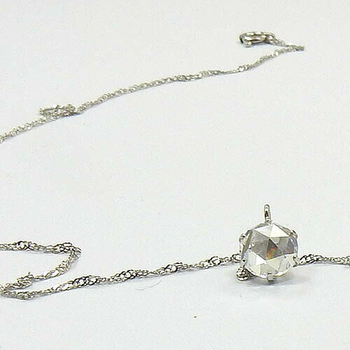 プラチナ900 キュービック ジルコニア 0.95カラットローズカット(5ミリ)ペンダント ネックレス ペンダント PLATINUM アクセサリー ジュエリー アイテム 女性 レディース