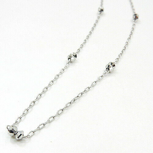 最短翌日 クーポンで大割引 プラチナ　Pt850小豆チェーン デザインパーツ付き チェーンプラチナネックレス　(幅0.93mm・長さ45cm）送料無料