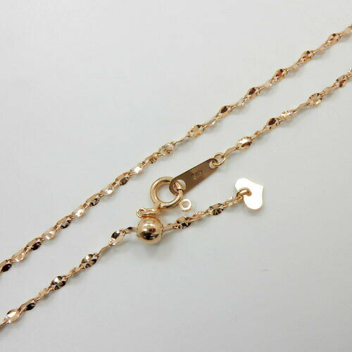 18金ピンクゴールド1.3ミリ幅 45センチ キールチェーン ネックレス(幅1.3mm・長さ45cm/長さ調節可能）送料無料