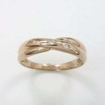 18金ピンクゴールド　ダイヤモンド　リング　0.03ct　(K18PG　ダイヤ　0.03カラッ...