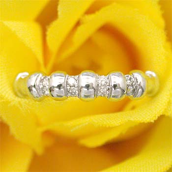 Rakuten - ダイヤモンド　リング　18金ホワイトゴールド　0.07ct　(K18WG　ダイヤ　0.07ct)　typeAA　送料無料