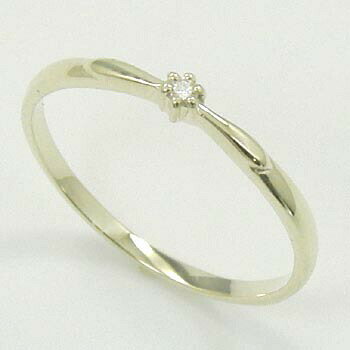 Rakuten - ダイヤモンド　リング　0.01ct(VSクラス)一粒　ピンキー　10金イエローゴールド(K10YG　ダイヤ　0.01カラット　ピンキーリング)送料無料