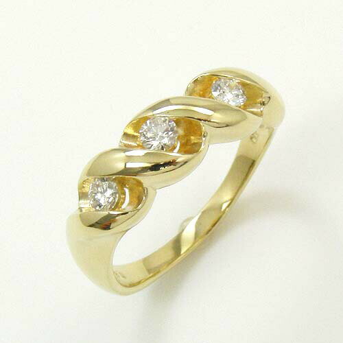 K18天然ダイヤモンド0.3ctリング