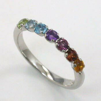 Amethyst - Pt900 Seven colorストーンリング