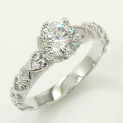 蘇聯鑽 - 最短翌日 クーポンで大割引 K10WG キュービック 1.5カラット リング