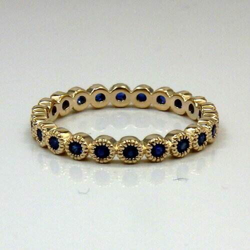 10金(K10)　サファイヤ(貴石)フルエタニティリング　送料無料　代引手数料無料