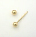 18金ゴールド/18金ピンクゴールドの2種類ございます。丸玉 3mm 地金ピアス(太さ0.9mmx長さ10mm芯・シリコンキャッチ付)