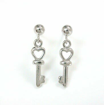 K18WG Heart keyピアス(シリコンキャッチ付) K18WG Heart keyピアス(シリコンキャッチ付)