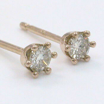 ミルククラウンピアス18金ピンクゴールド/18金ホワイトゴールド/18金ゴールド3種類からお選びいただけます。ダイヤモンド 0.1ctx2 六本爪 ミルククラウンピアス typeAAA(太さ0.9mmx長さ10mm芯・シリコンキャッチ付)