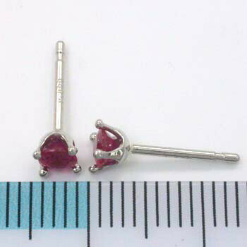 最短翌日 クーポンで大割引 ルビーピアス　プラチナ(PT900)ルビーAAA品質3.5mmラウンド　ミルククラウン　ピアス(通常芯・シリコンキャッチ付)